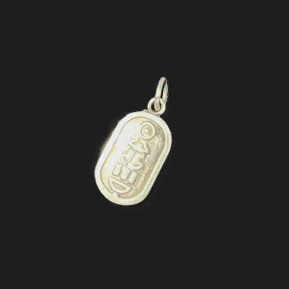 🆕Sterling Silver Egyptian Scarab Pendant w/ Hieroglyphics | 925 | 2.6g - Picture 3 of 4